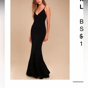 Long black fitted dress